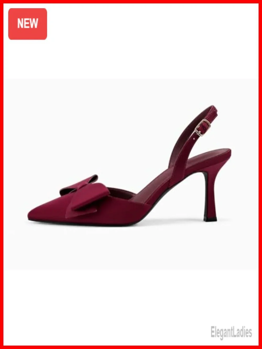 Slingback Kitten Heel Pumps Faux Leather Closed Toe Wedding Dress Shoes